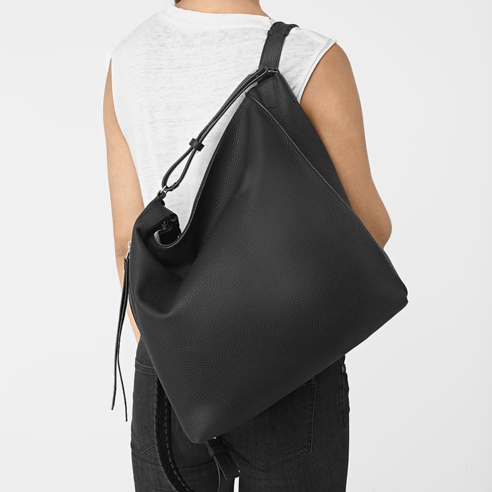 Allsaints leather Kita backpack - black